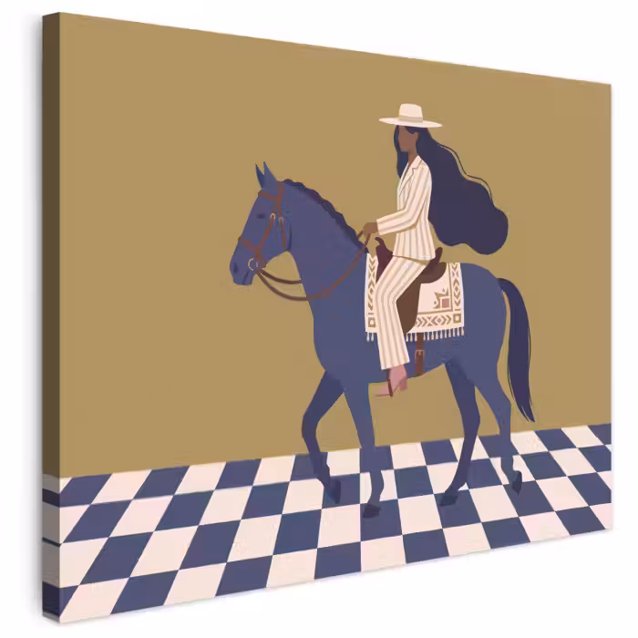 Leinwandbild - Frau – Pferd – Reiten – Modern – Abstrakt