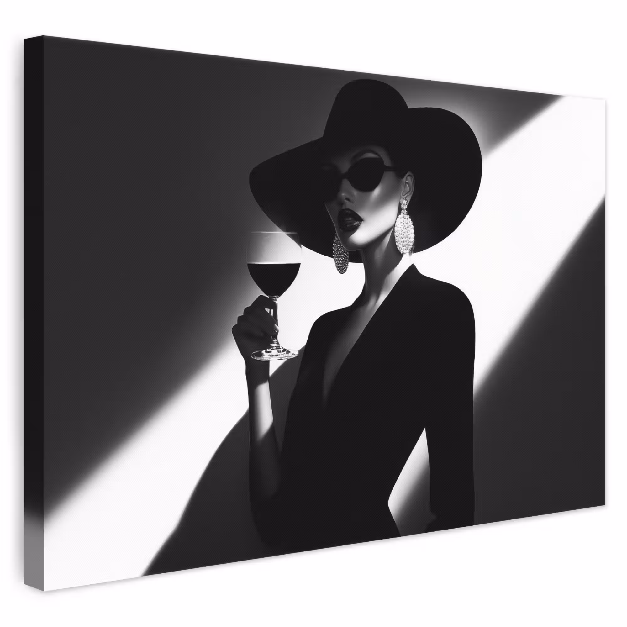 Leinwandbild - Frau - Wein - Chic