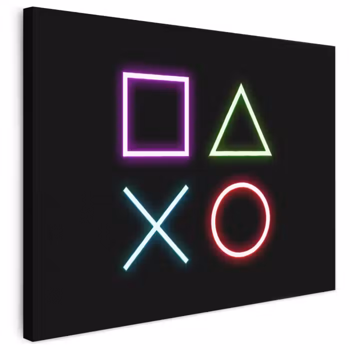 Leinwandbild - Gaming - Neon - Konsole - Schwarz - Controller - Gaming