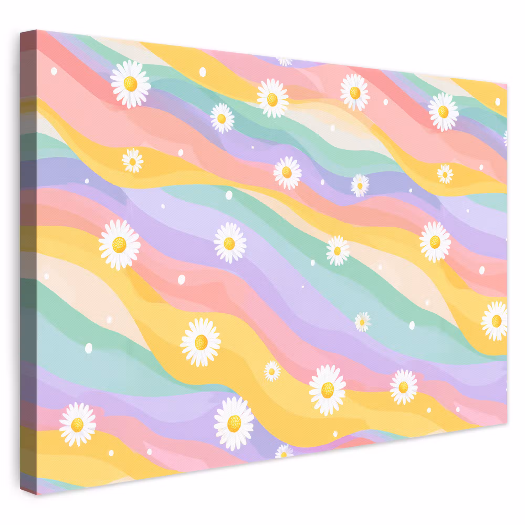 Leinwandbild - Gänseblümchen - Bunt - Pastell