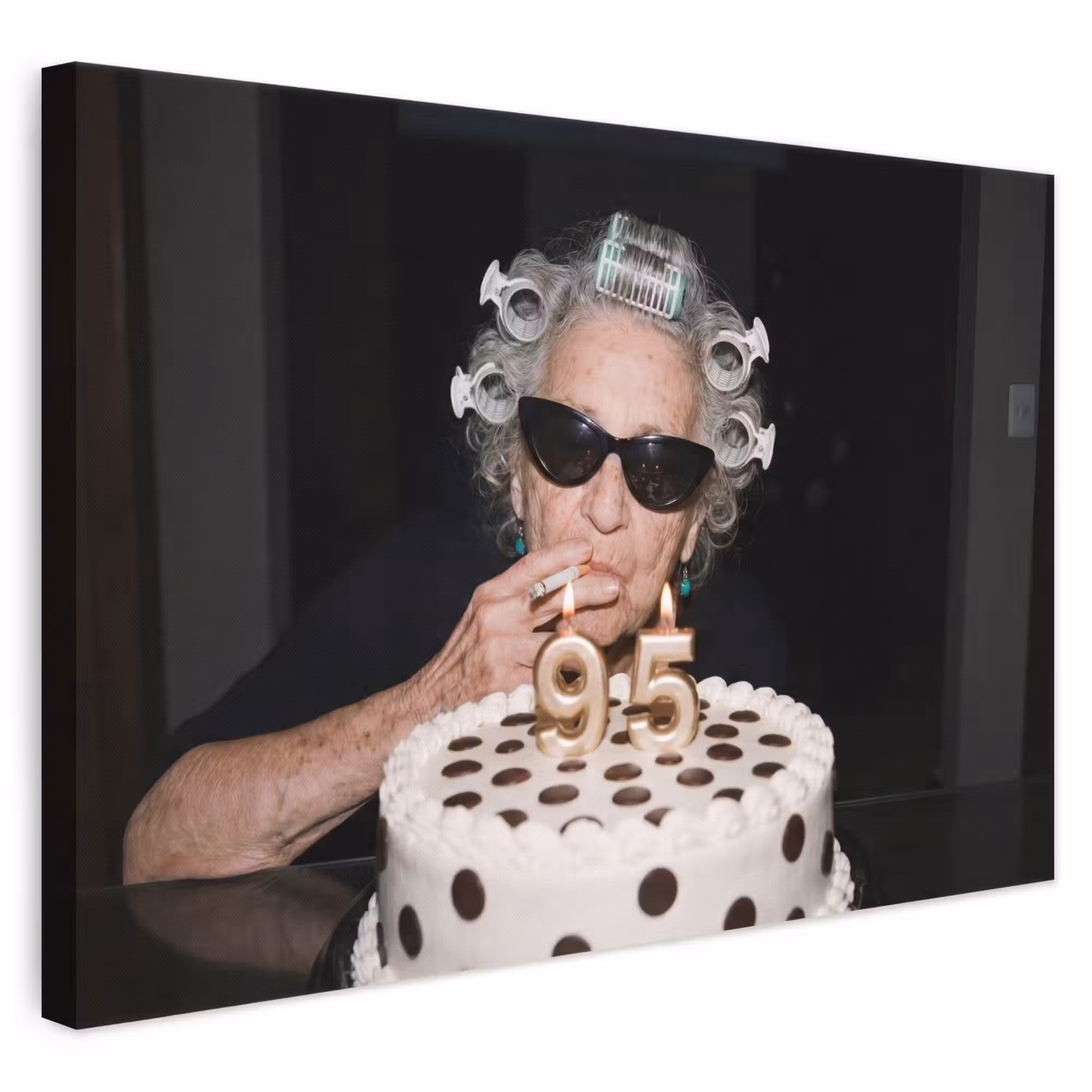 Leinwandbild - Geburtstag - Lockenstift - Oma
