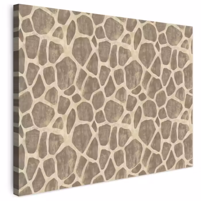 Leinwandbild - Giraffe - Muster - Beige - Braun