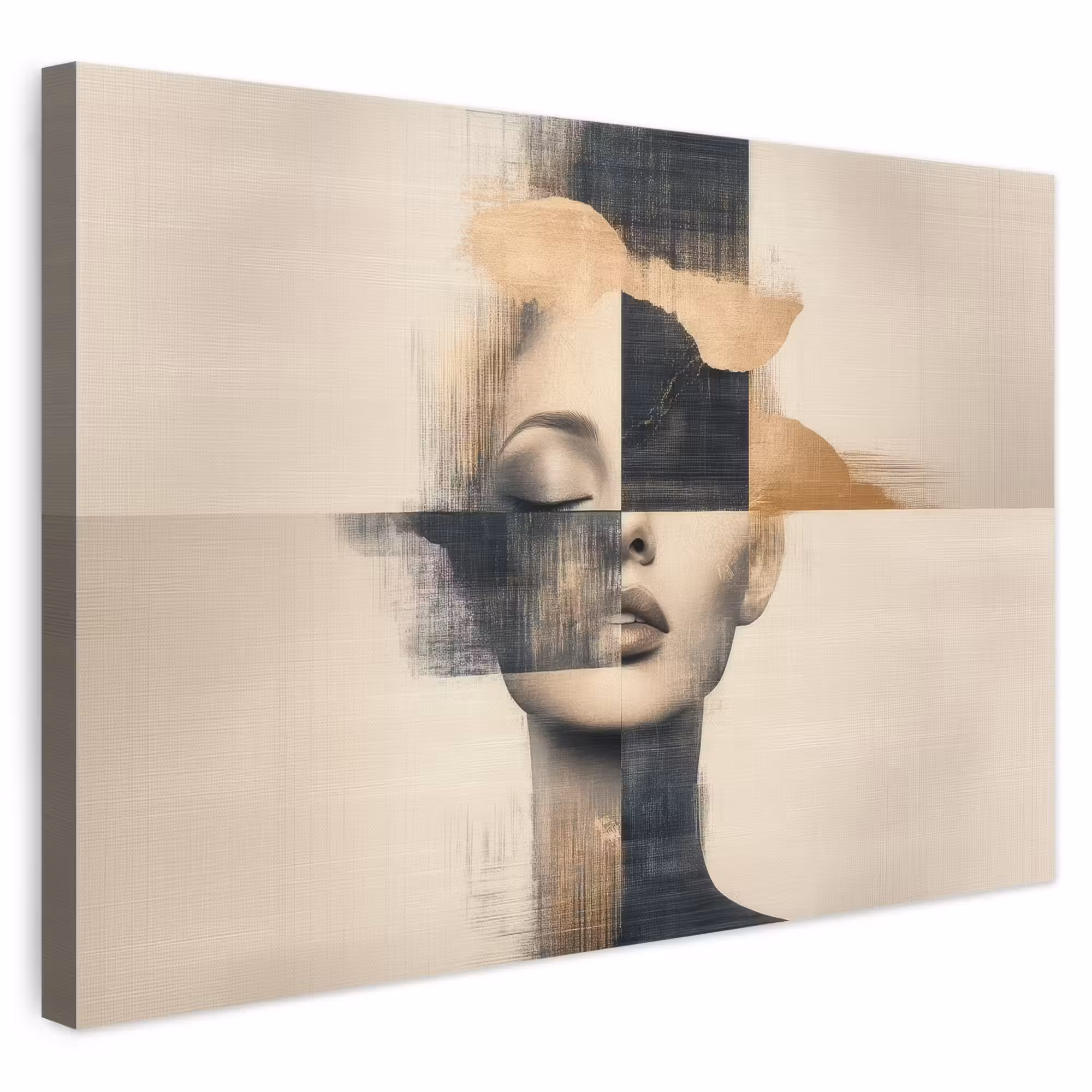Leinwandbild - Gold - Frau - Rechtecke