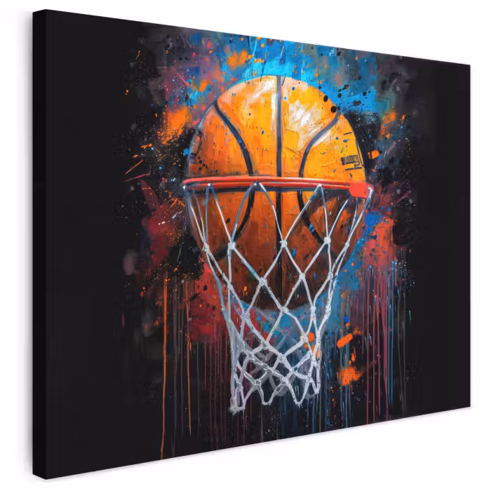 Leinwandbild - Graffiti - Basketball - Sport - Schwarz - Straßenkunst