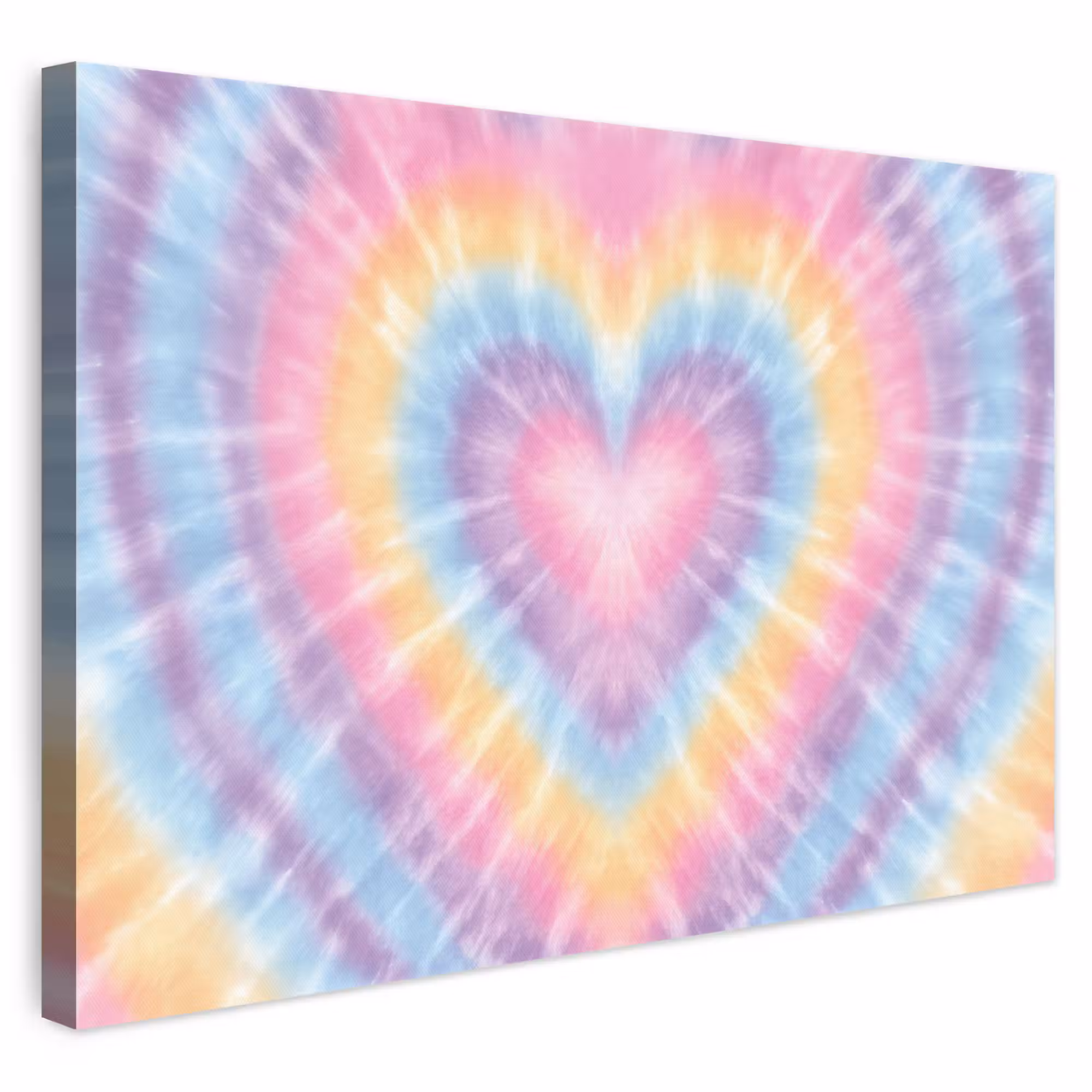 Leinwandbild - Herzform - Pastellfarben - Tie Dye