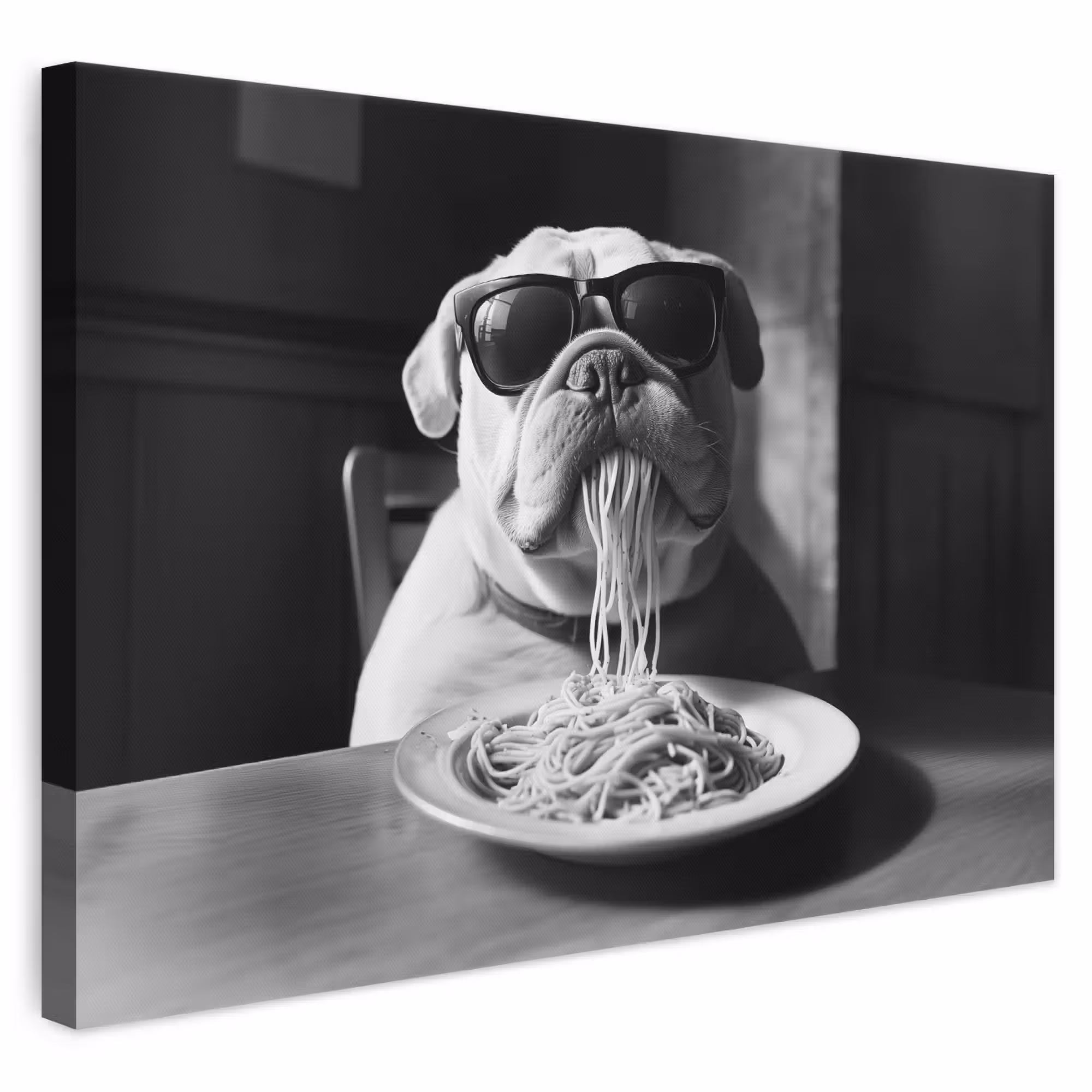 Leinwandbild - Hund - Bulldogge - Brille - Hart - Tiere
