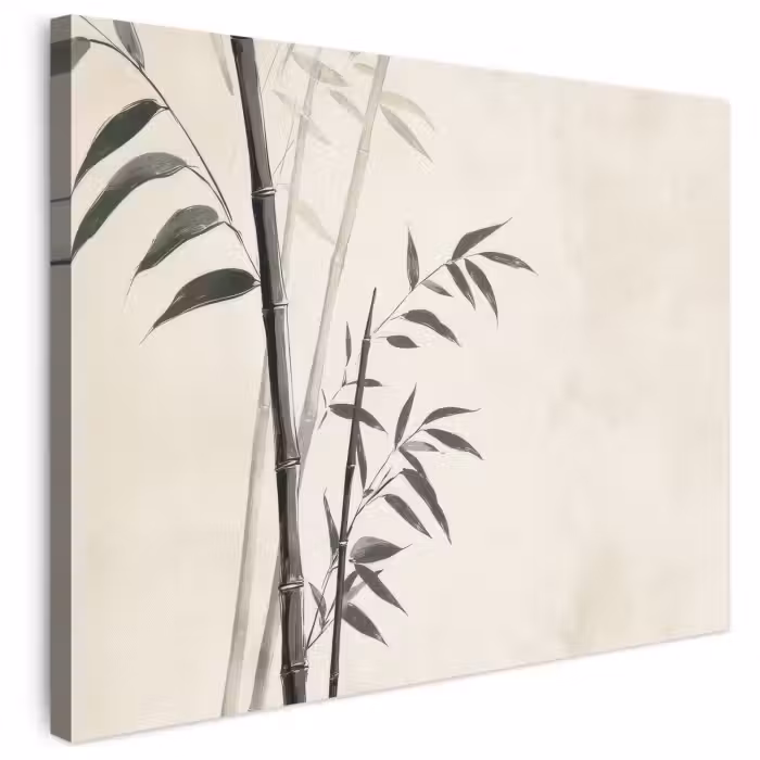 Leinwandbild - Japandi - Bambus - Beige