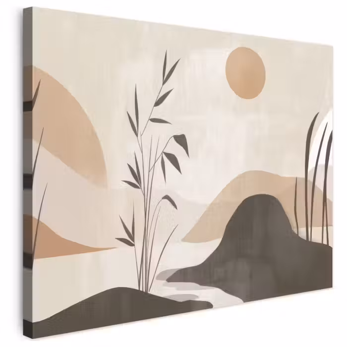 Leinwandbild - Japandi - Landschaft - Beige