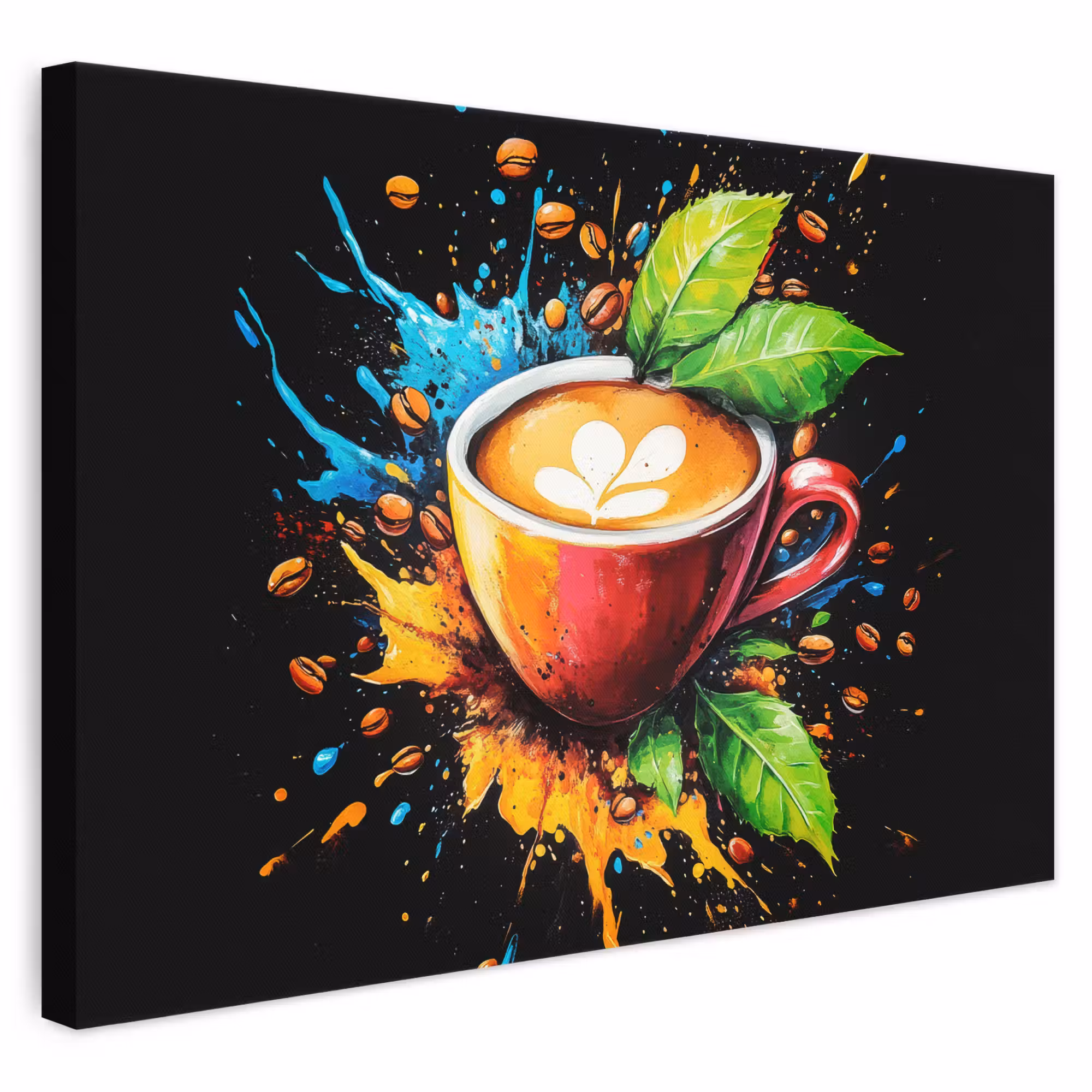 Leinwandbild - Kaffee - Graffiti - Trinken - Abstrakt