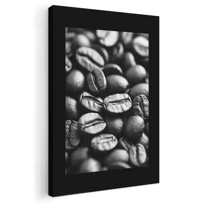 Leinwandbild - Kaffeebohnen - Schwarz - Vintage