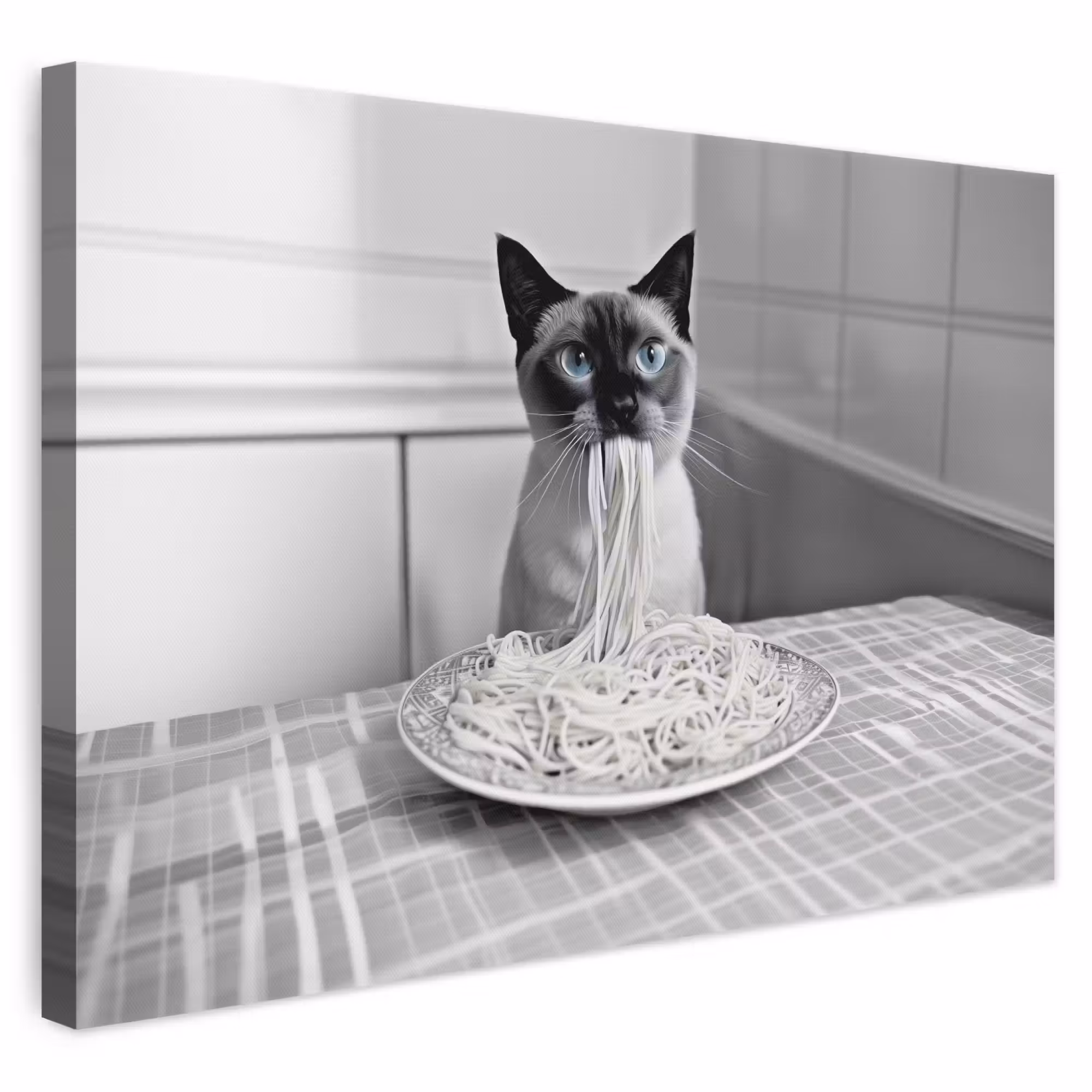 Leinwandbild - Katze - Siamese - Schwarz und weiß - Niedlich - Tiere