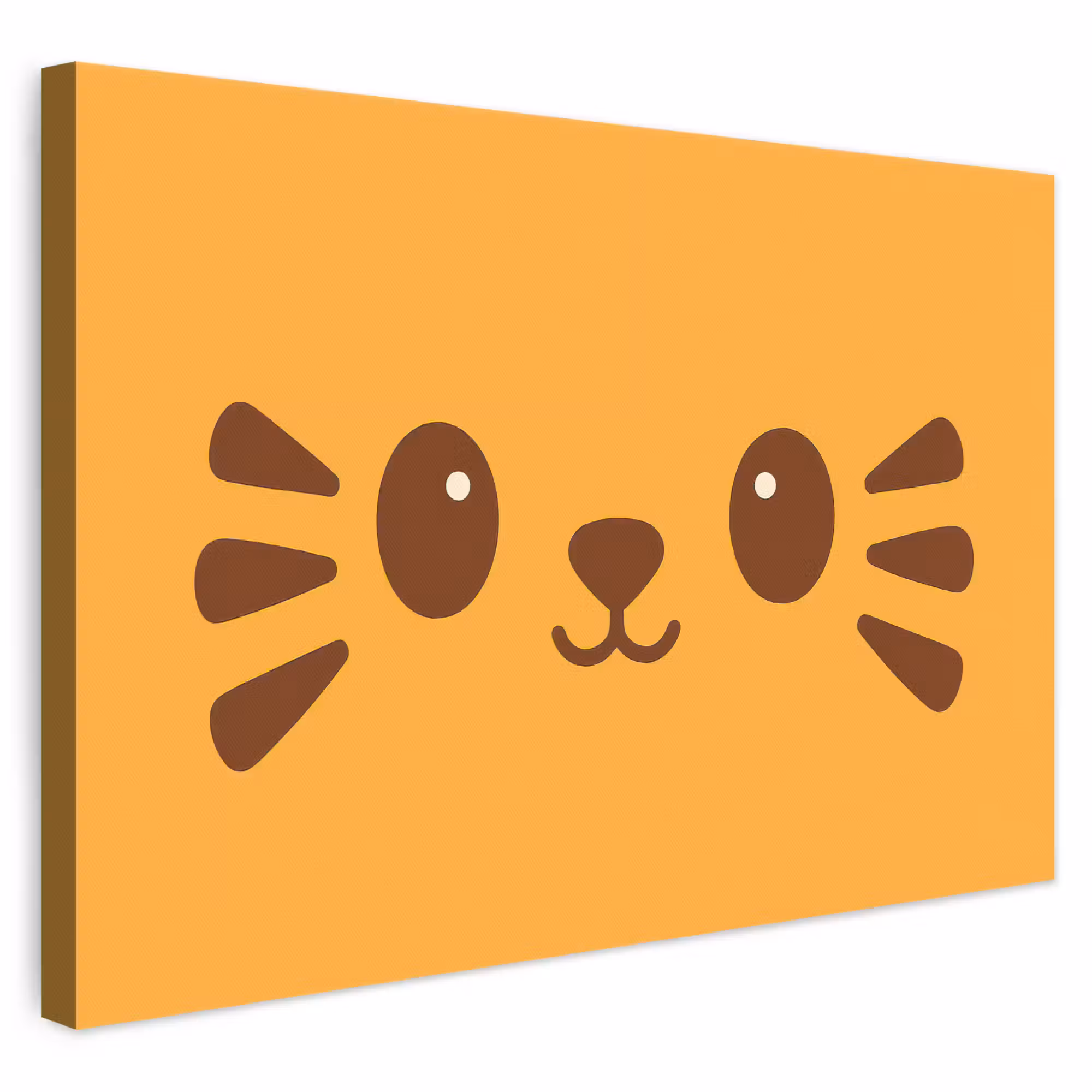 Leinwandbild - Katze - Vereinfacht - Orange - Fröhlich
