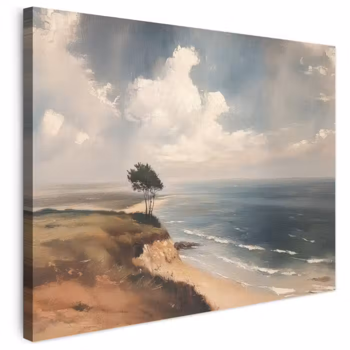 Leinwandbild - Klippe - Meer - Baum