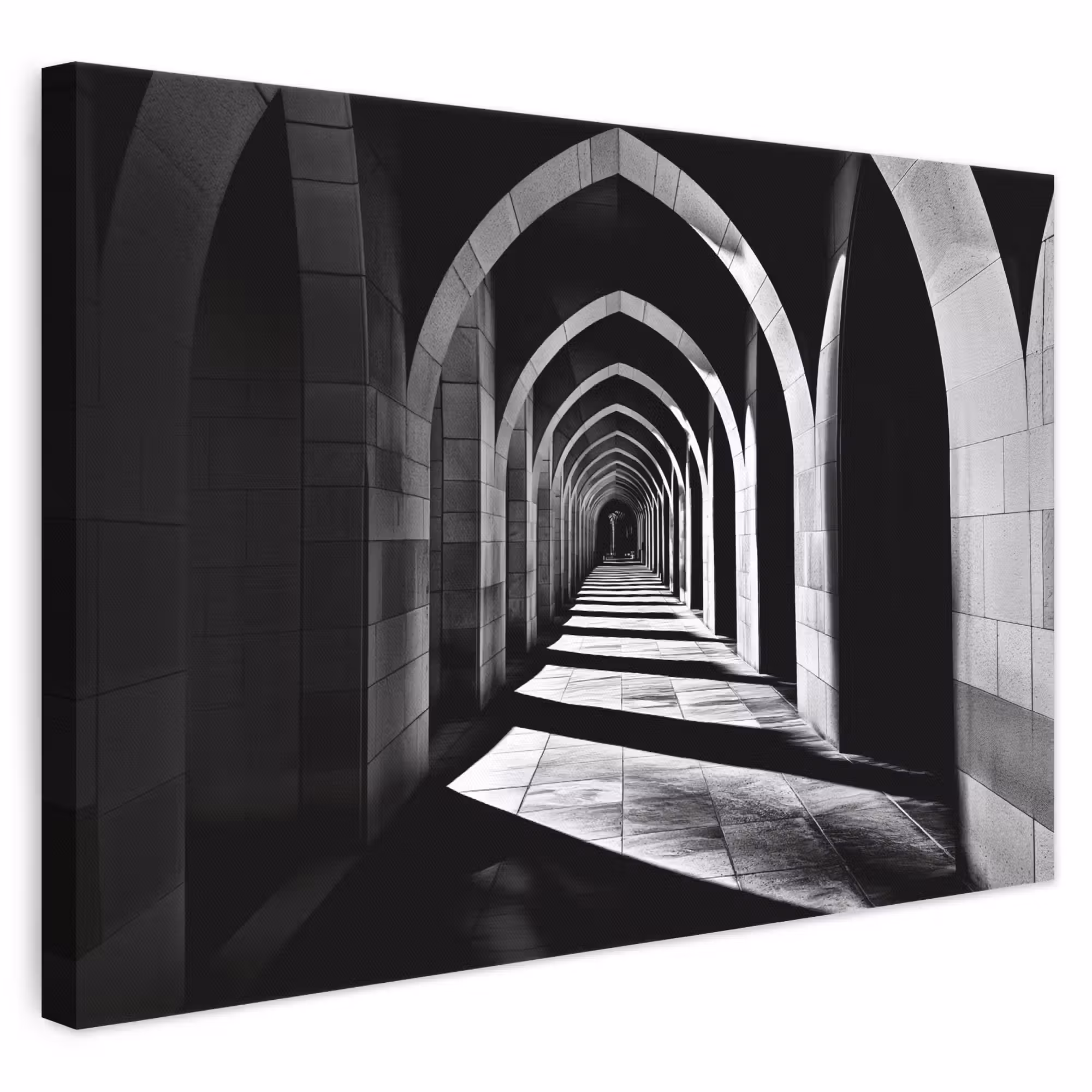 Leinwandbild - Korridor - Bögen - Schatten - Tiefe