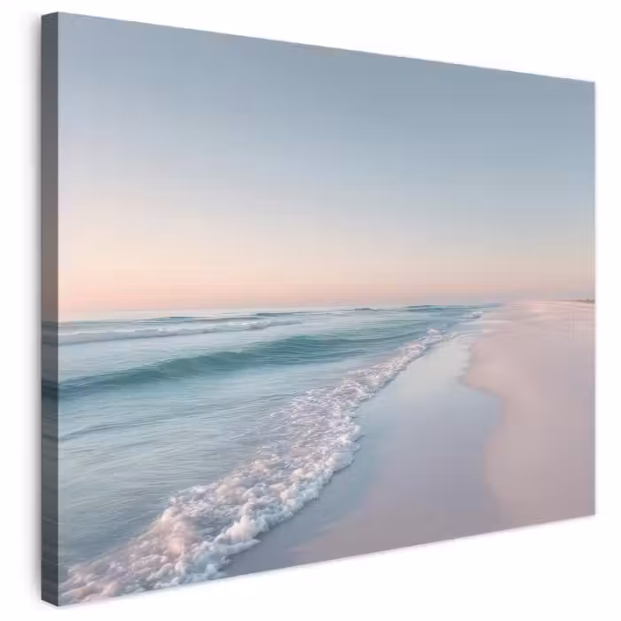 Leinwandbild - Küstenlinie - Pastell - Wasser