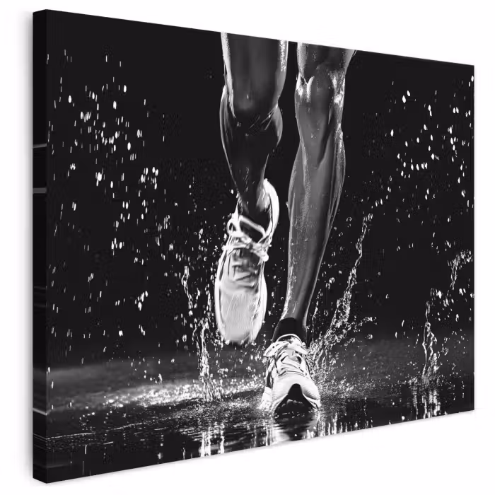 Leinwandbild - Laufschuhe - Laufen - Drops - Schwarz