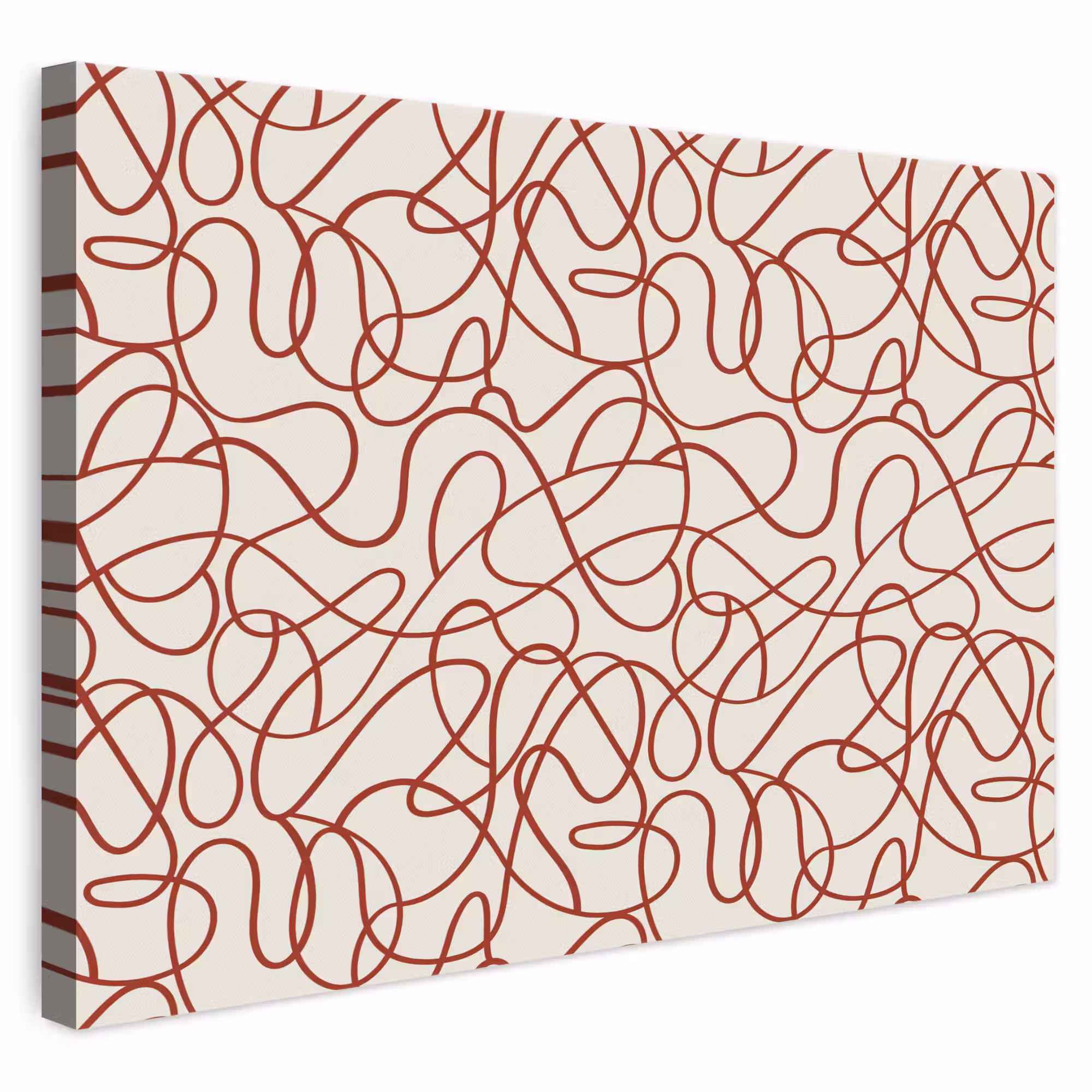Leinwandbild - Linien - Abstrakt - Rot - Beige