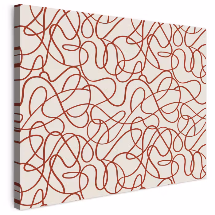 Leinwandbild - Linien - Abstrakt - Rot - Beige