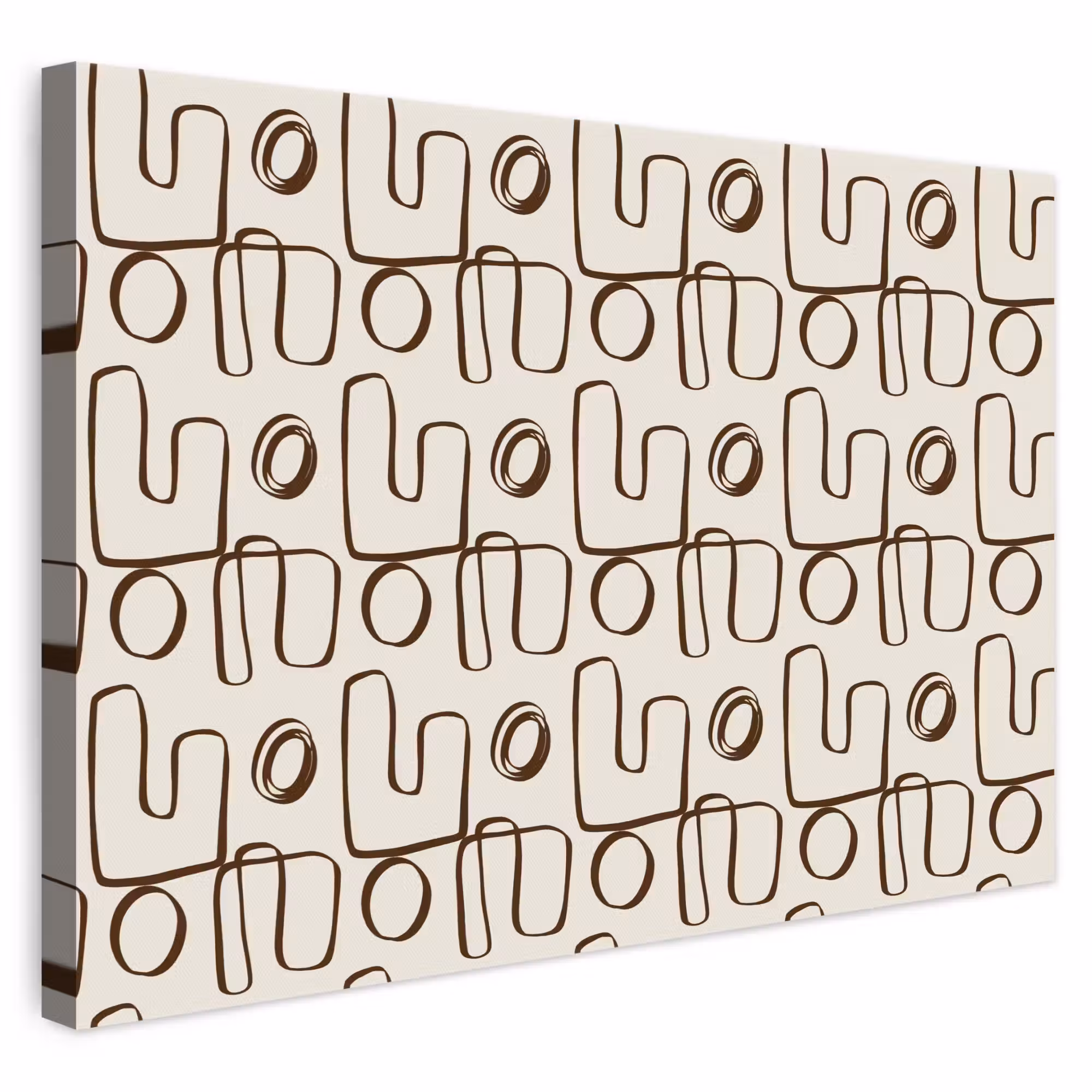 Leinwandbild - Linien - Beige - Muster - Dunkelbraun