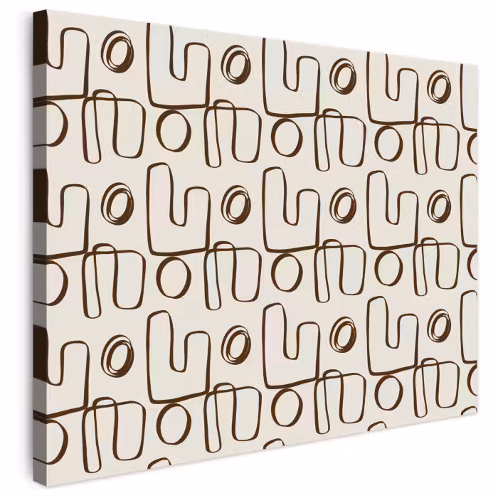 Leinwandbild - Linien - Beige - Muster - Dunkelbraun