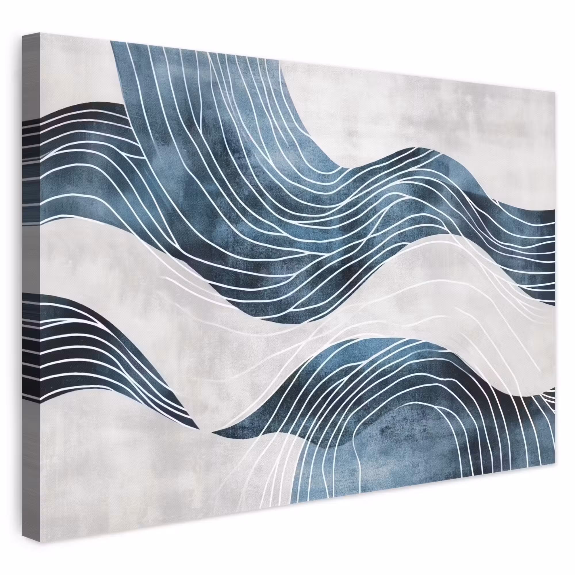 Leinwandbild - Linien - Wellen - Abstrakt - Grau
