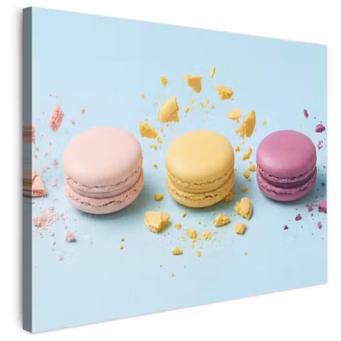 Leinwandbild - Makronen - Bunt - Pastell