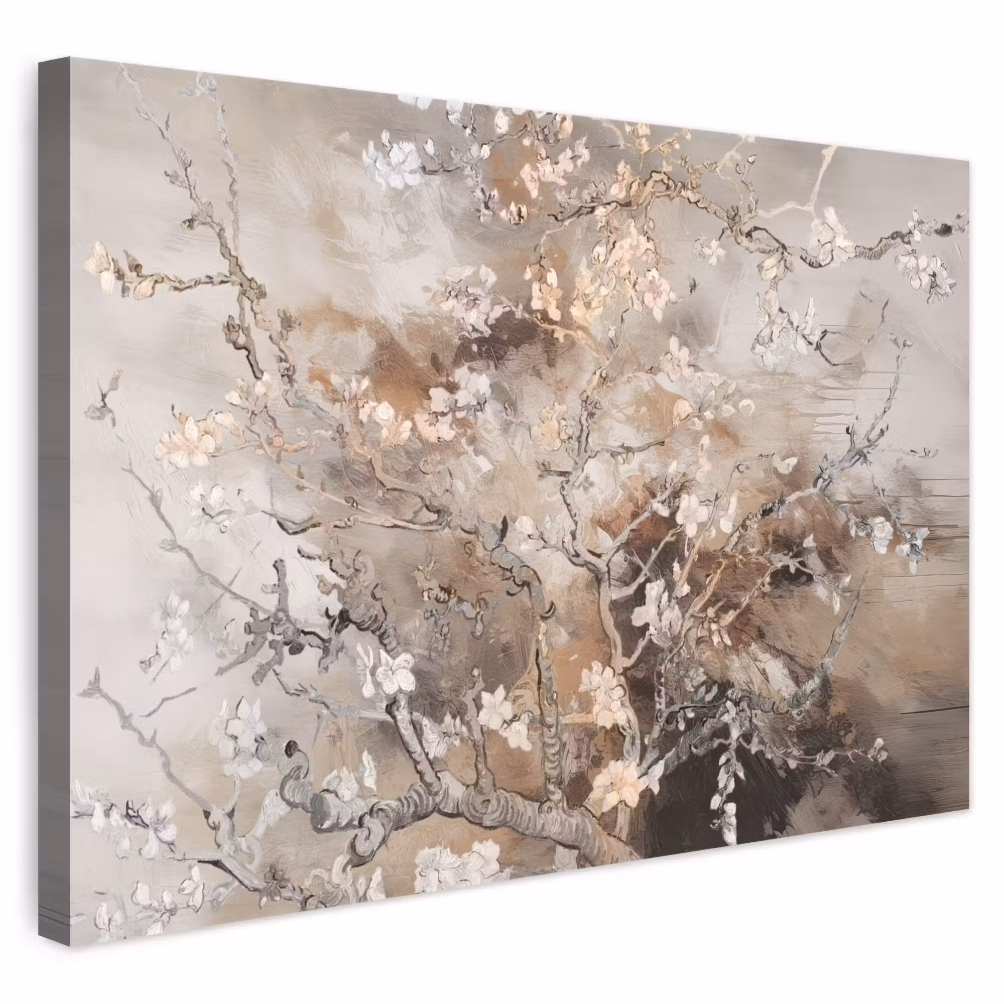 Leinwandbild - Mandelblüte - Kunst - Van Gogh - Beige - Abstrakt