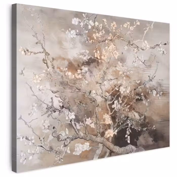 Leinwandbild - Mandelblüte - Kunst - Van Gogh - Beige - Abstrakt