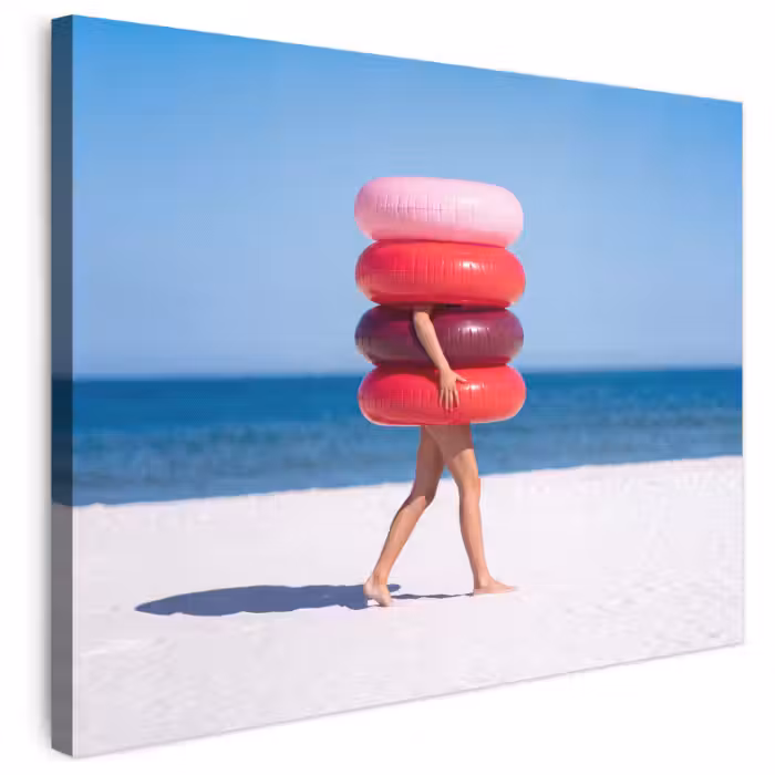 Leinwandbild - Menschen – Strand – Sommer – Freizeit – Farbenfroh