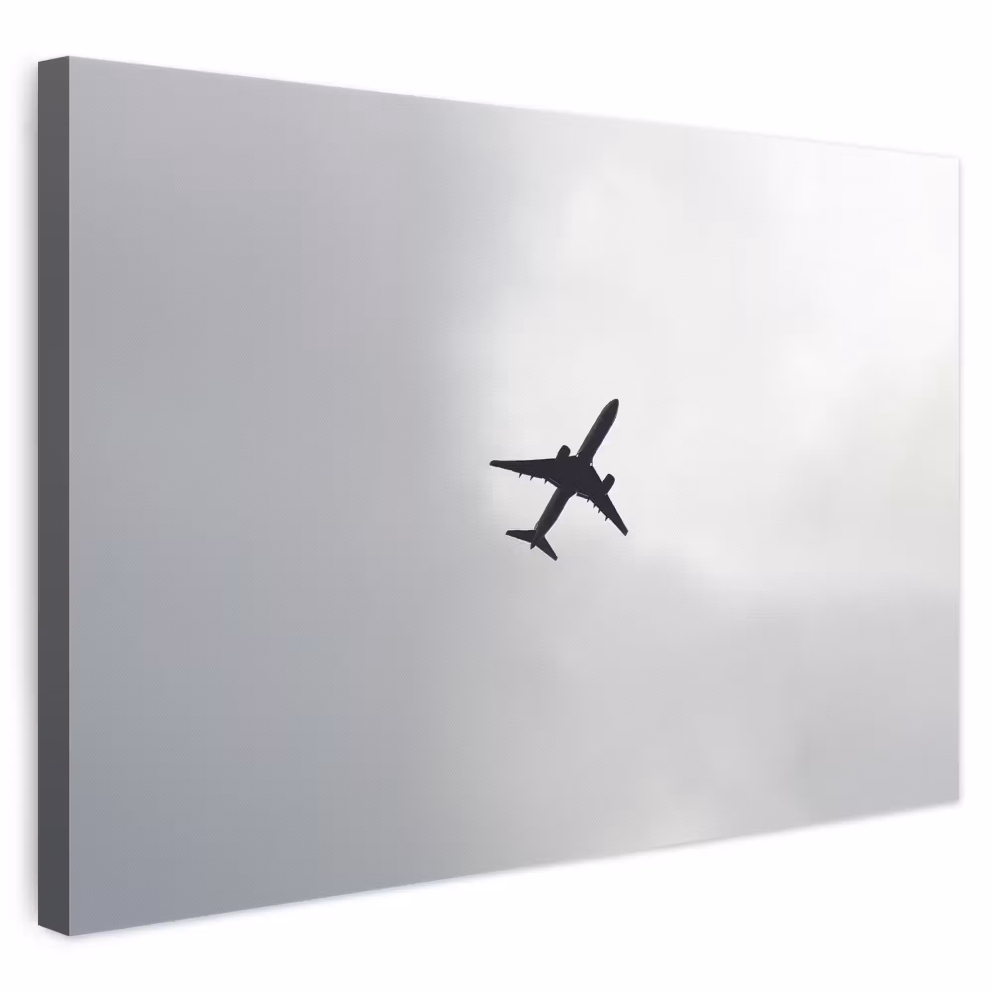 Leinwandbild - Minimalistisch - Silhouette - Schwarz - Flugzeug