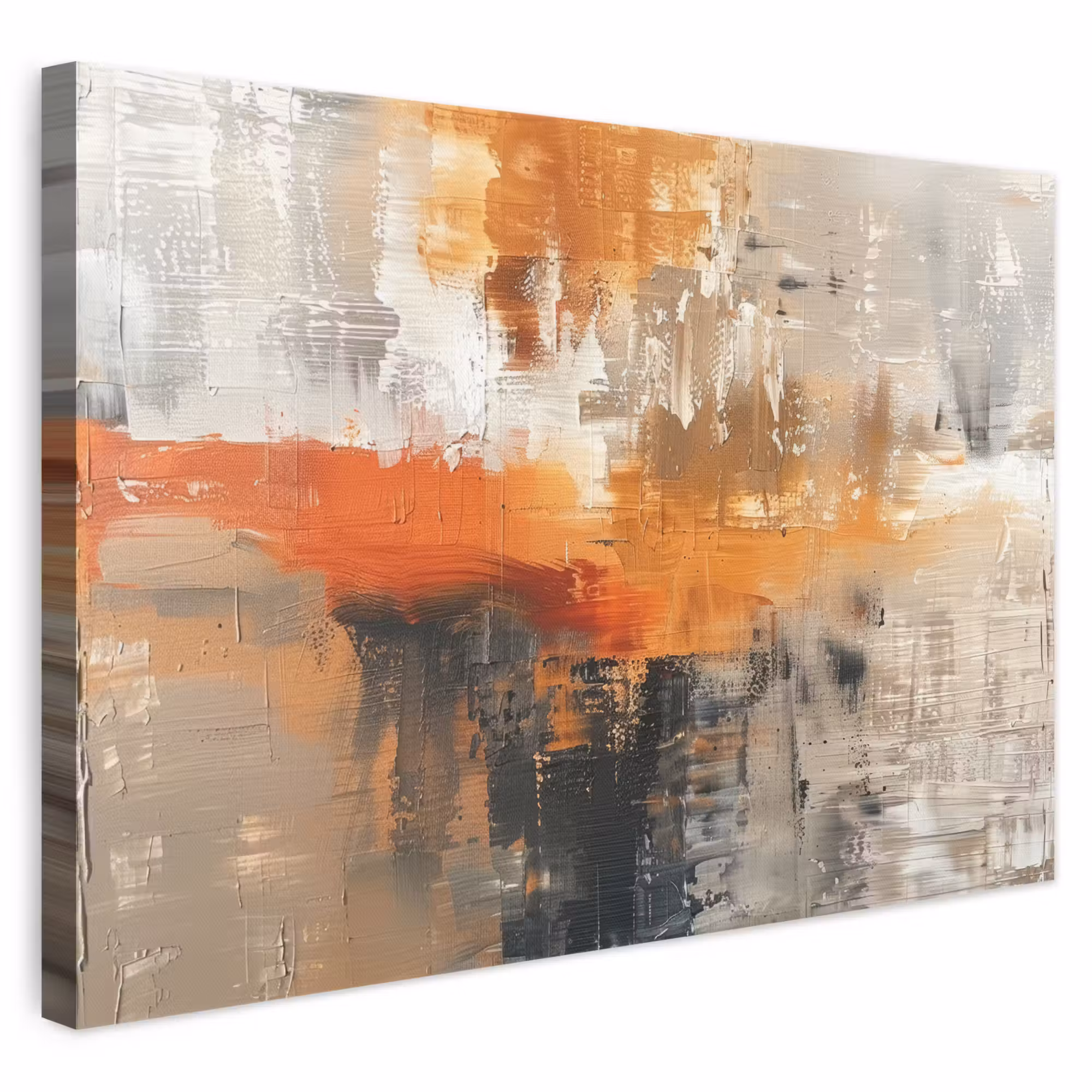 Leinwandbild - Moderne Kunst - Abstrakt - Gold - Grau