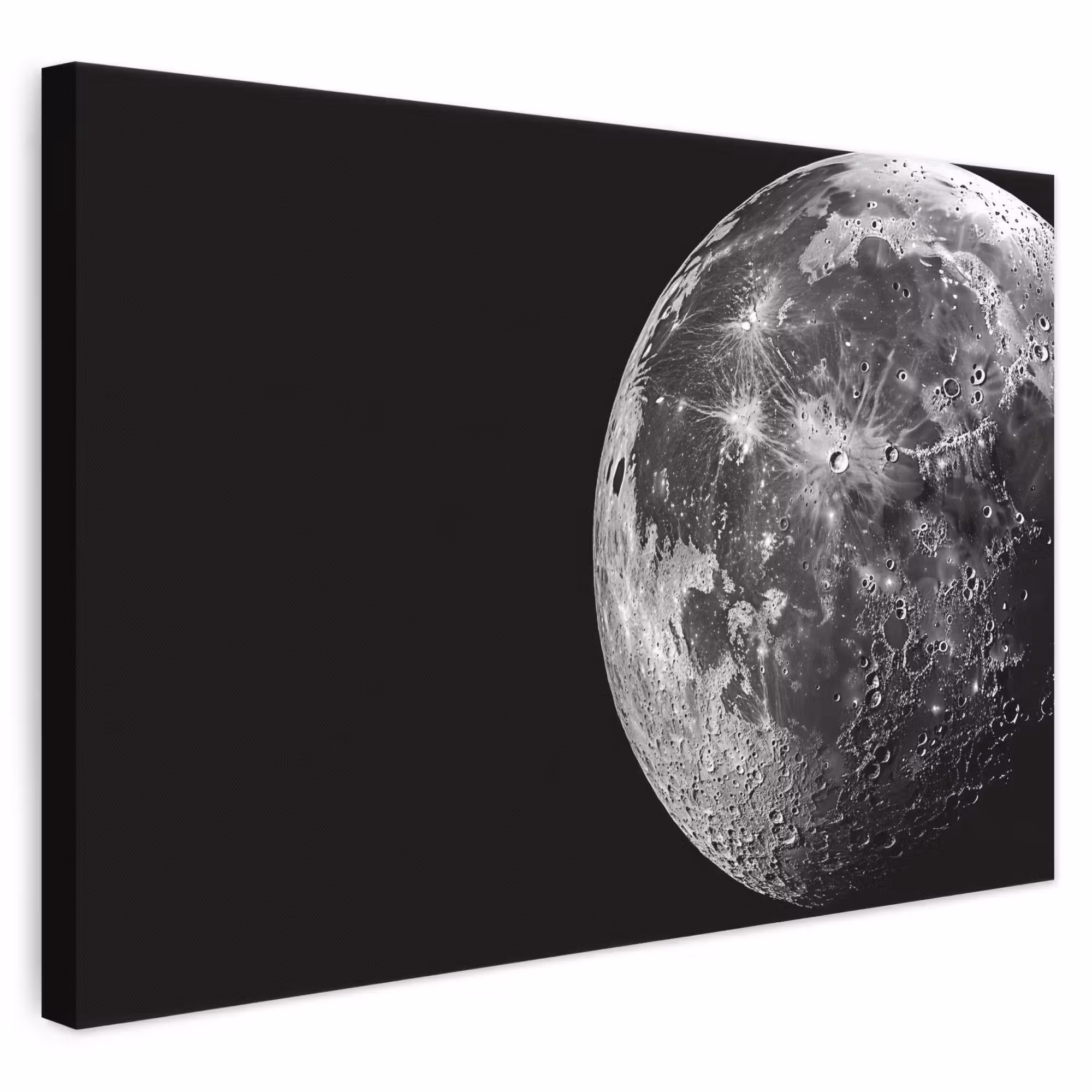 Leinwandbild - Nahaufnahme - Mond - Weiß - Textur