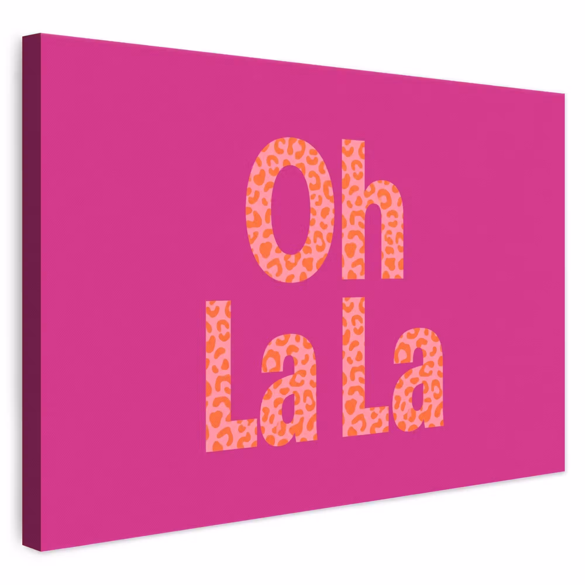 Leinwandbild - Oh la la - Leopardenmuster - Rosa