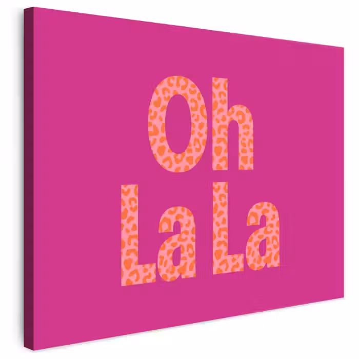 Leinwandbild - Oh la la - Leopardenmuster - Rosa