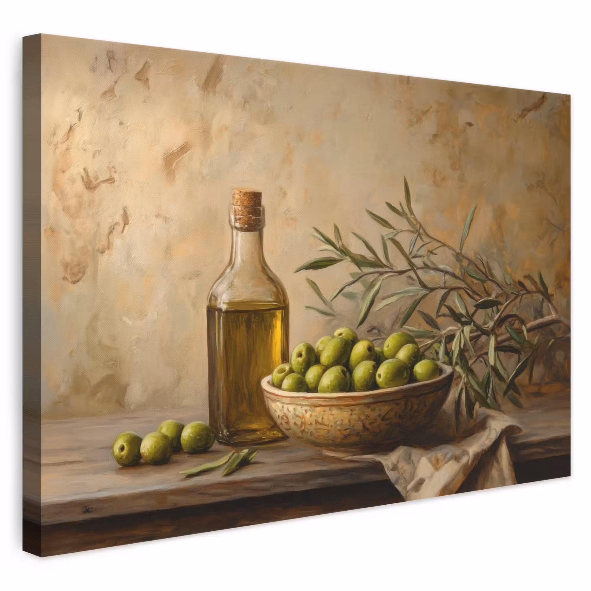 Leinwandbild - Oliven - Stilleben - Vintage