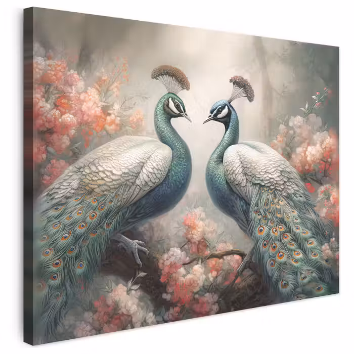 Leinwandbild - Pfaue - Pfauenfedern - Vögel - Natur