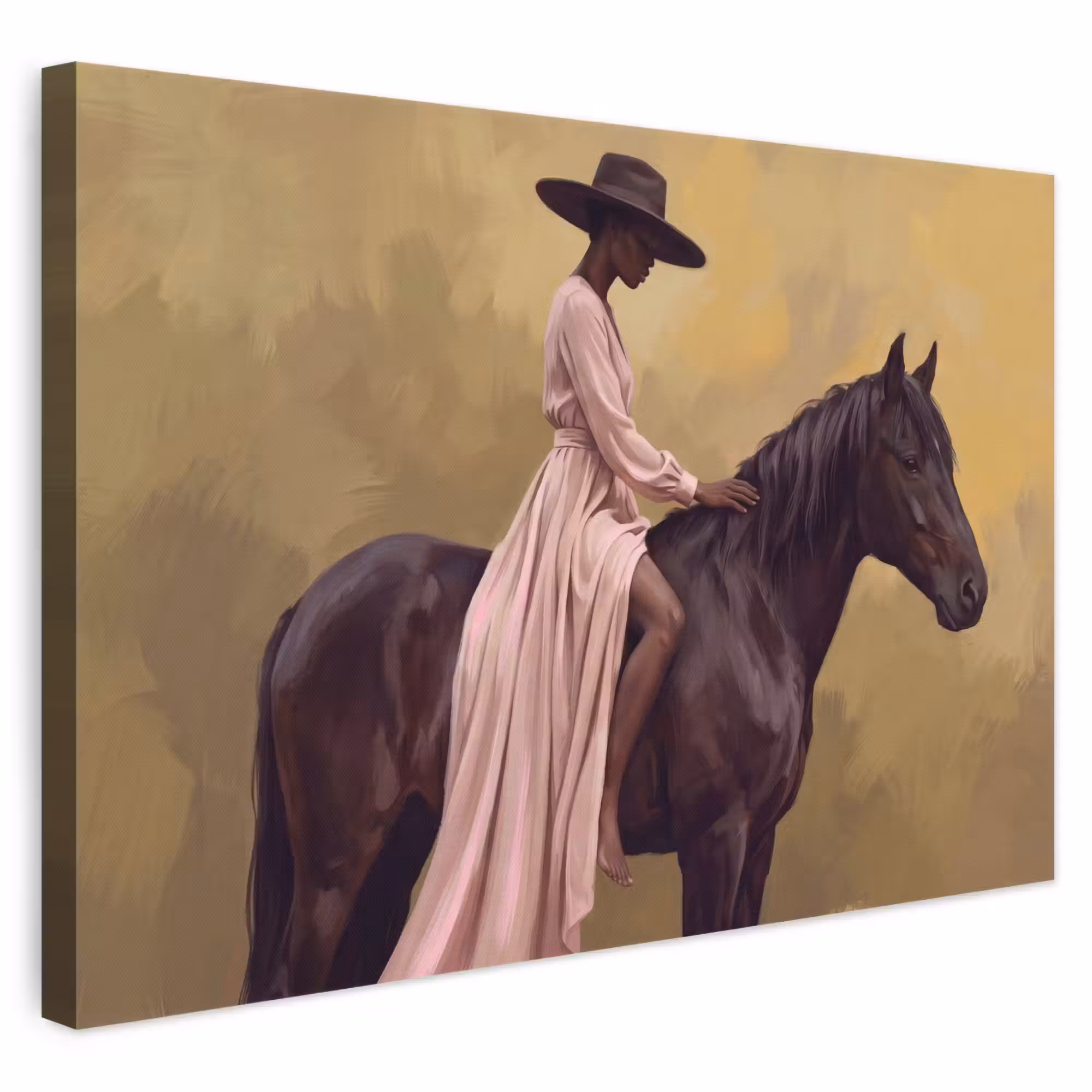Leinwandbild - Pferd - Klassisch - Ocker