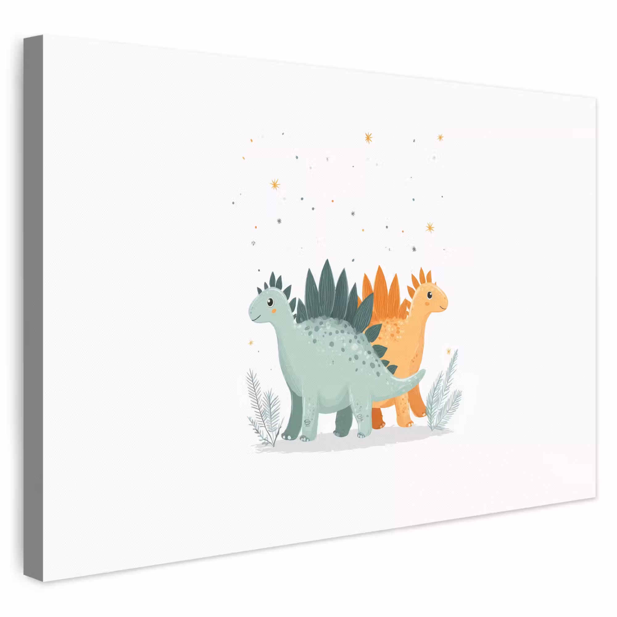 Leinwandbild - Pflanzen - Sterne - Dinosaurier - Orange