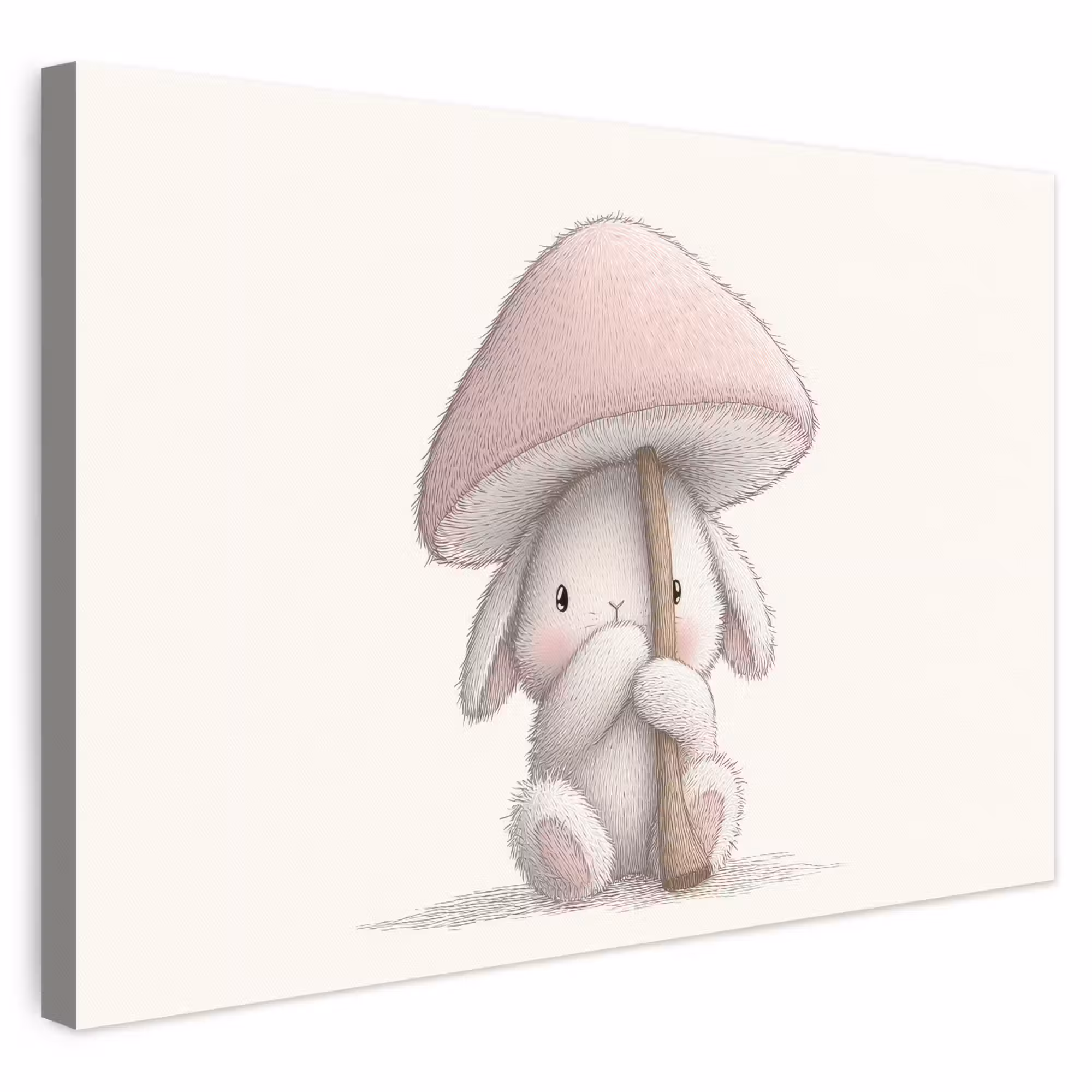 Leinwandbild - Pilz - Kaninchen - Rosa
