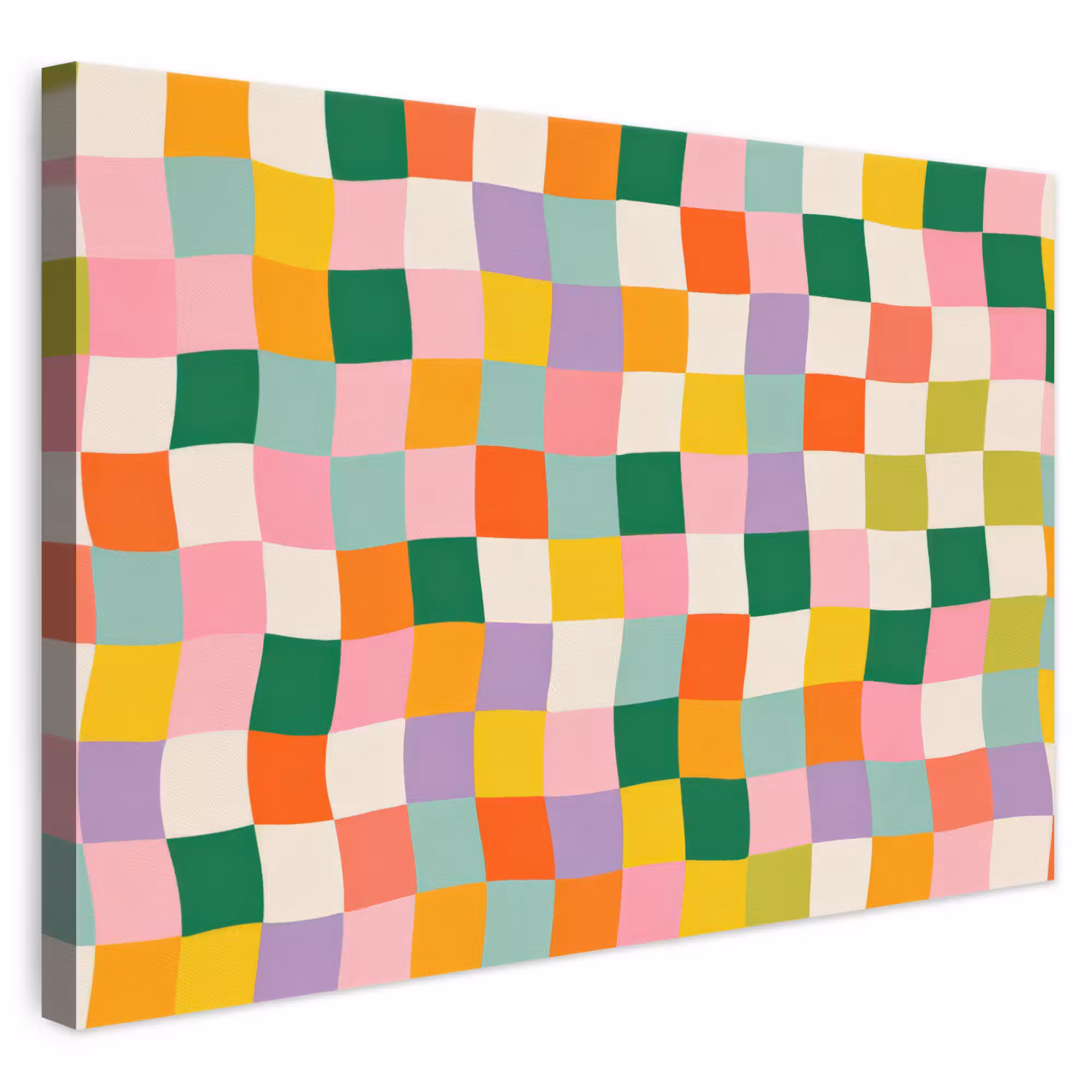 Leinwandbild - Quadrate - Bunt - Gewellt