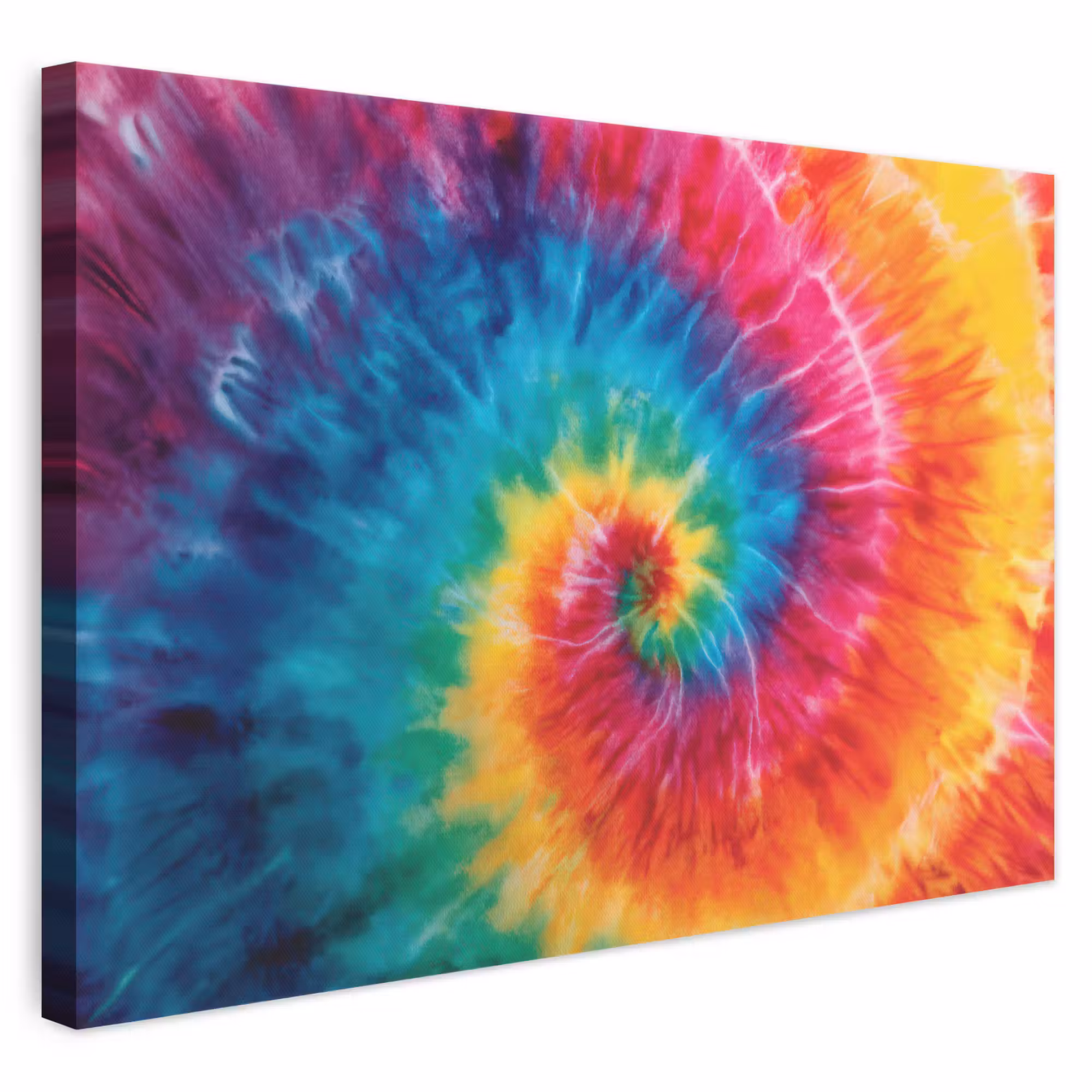 Leinwandbild - Regenbogen - Krawattenfärbung - Bunt - Blau