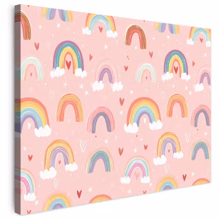 Leinwandbild - Regenbogen - Muster - Pastell
