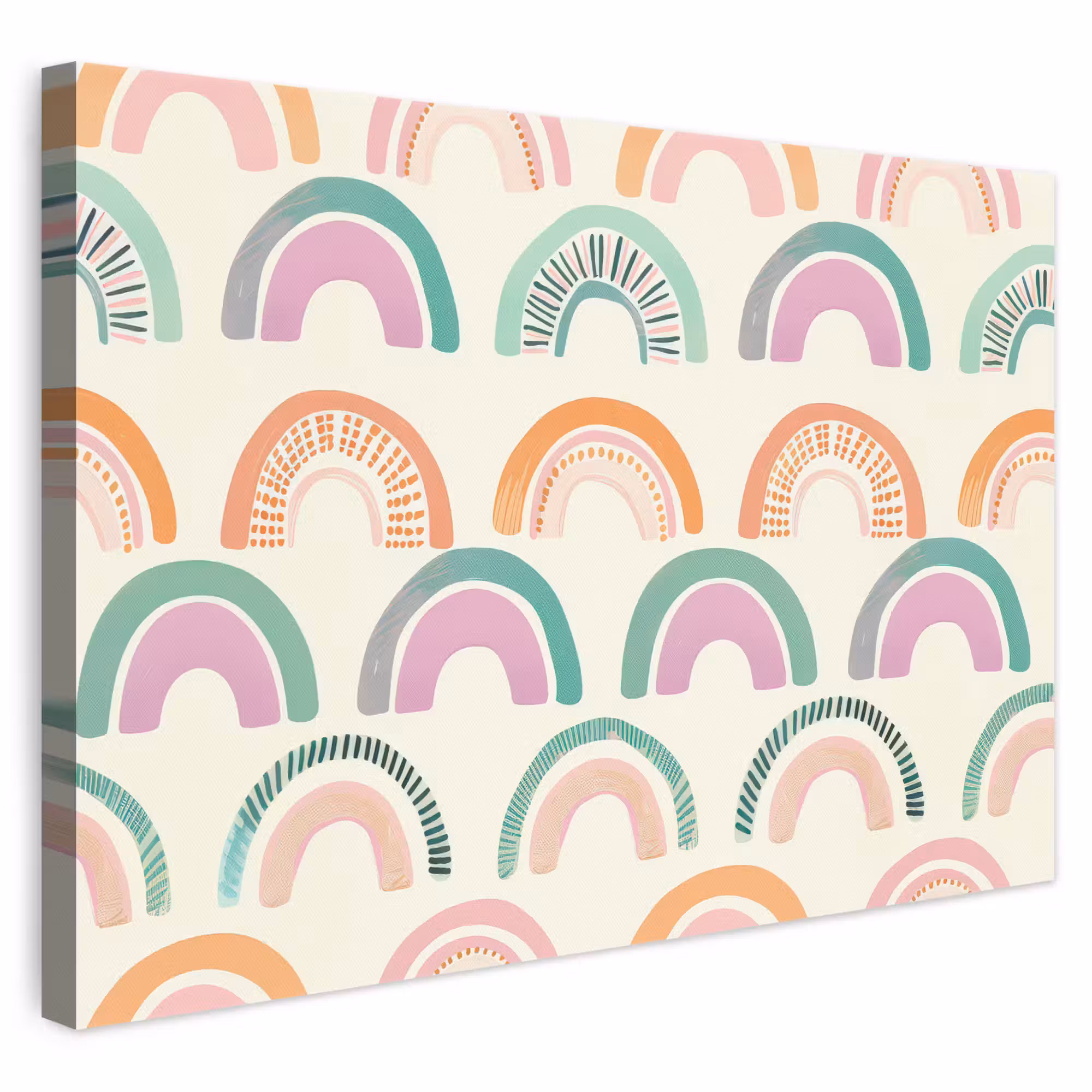 Leinwandbild - Regenbogen - Pastell - Muster