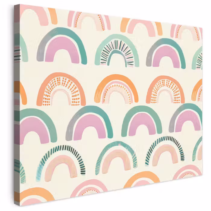 Leinwandbild - Regenbogen - Pastell - Muster