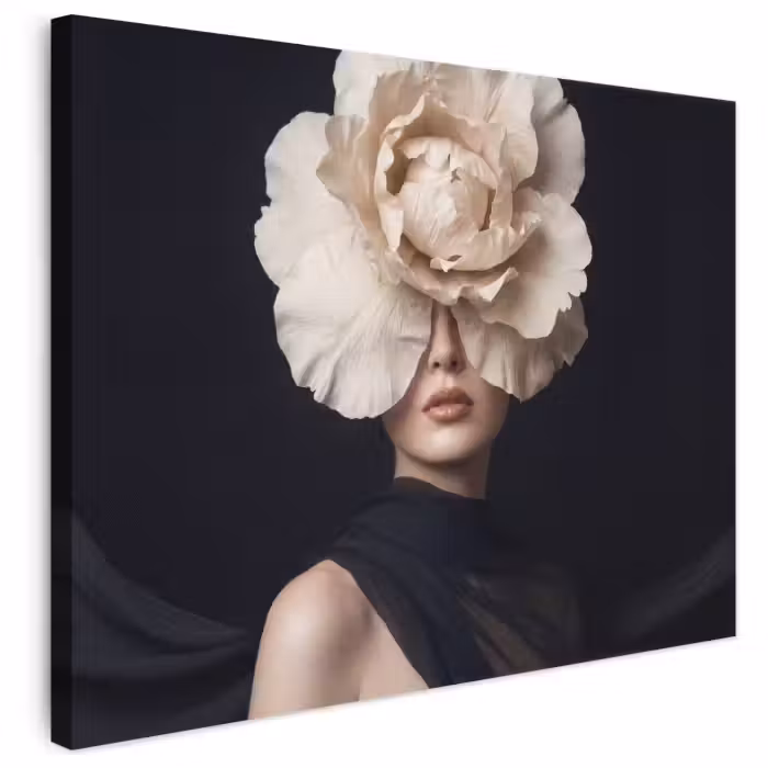 Leinwandbild - Rose - Zeitlos - Schwarz