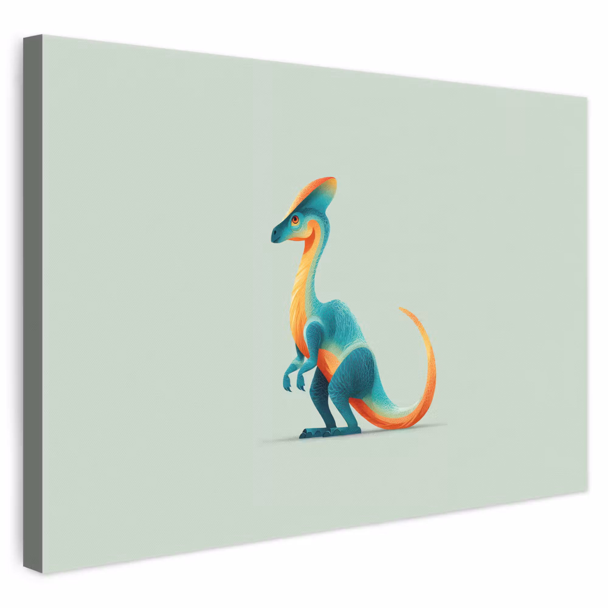 Leinwandbild - Schwanz - Dino - Minimalistisch - Blau