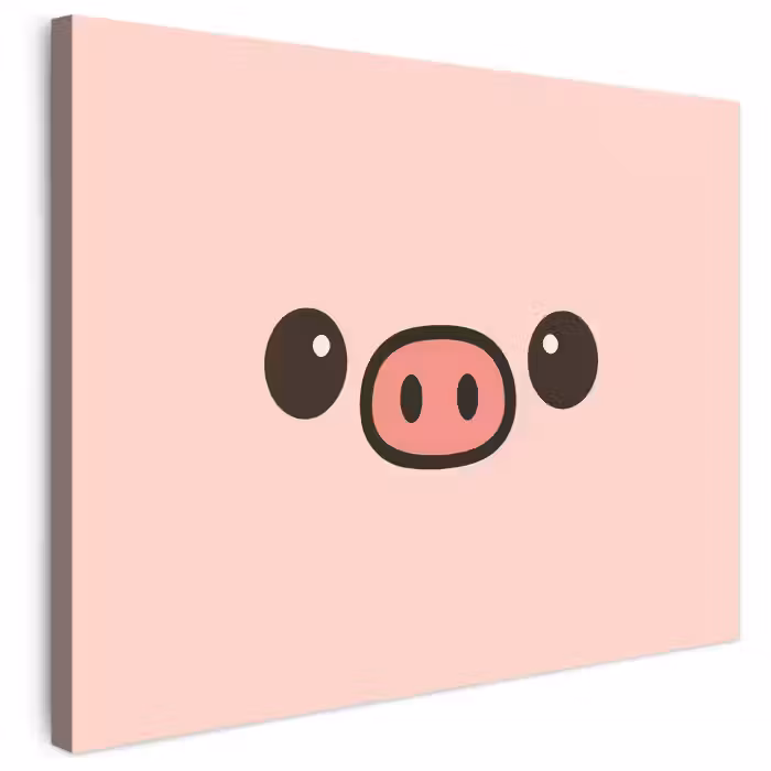 Leinwandbild - Schwein - Rosa - Minimalistisch