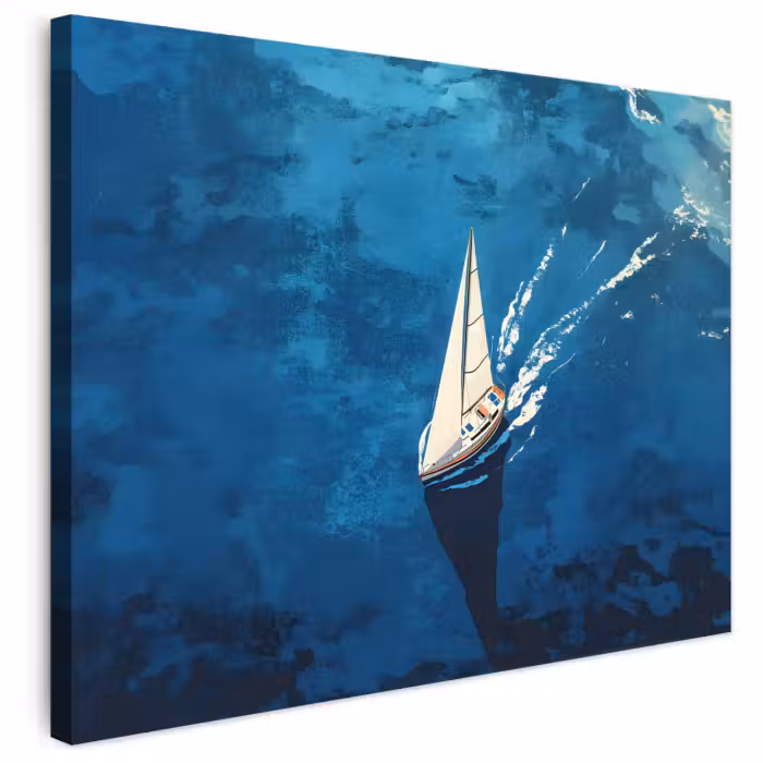 Leinwandbild - Segelboot - Wasser - Abstrakt - Schatten