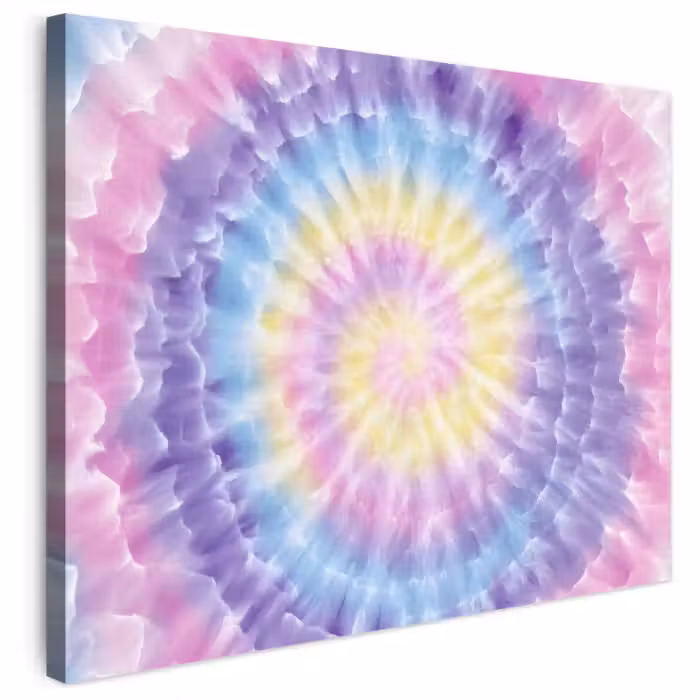 Leinwandbild - Spirale - Krawattenfärbung - Pastellfarbtöne