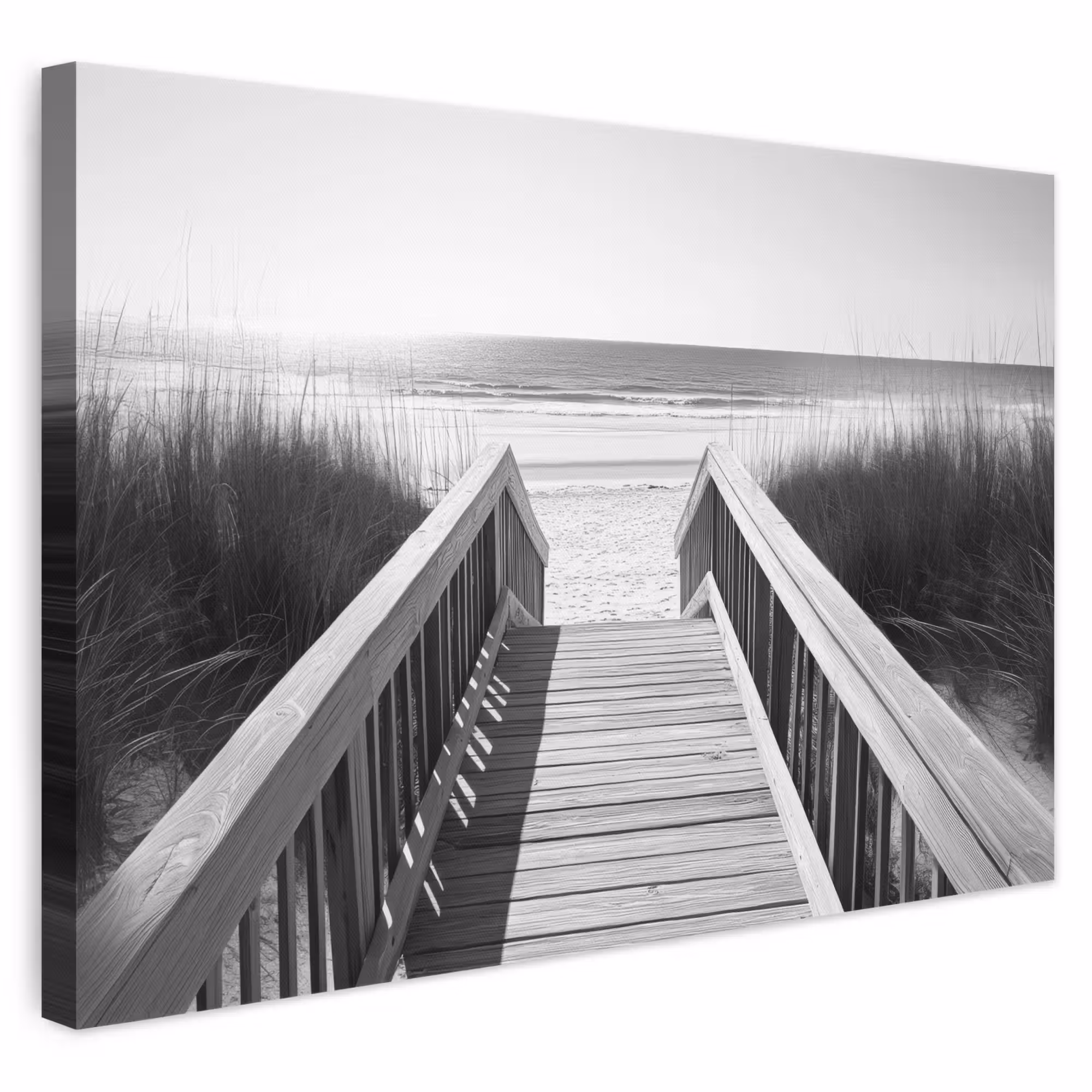 Leinwandbild - Steg - Holz - Strand - Meer